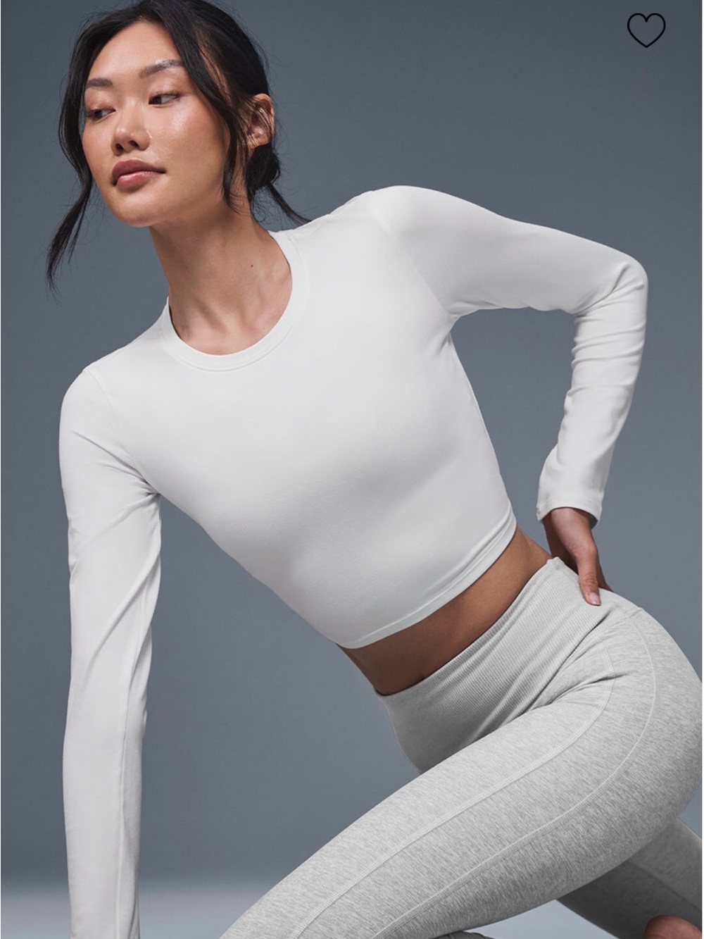 ALO Yoga Alosoft Crop Finesse Long Sleeve - White